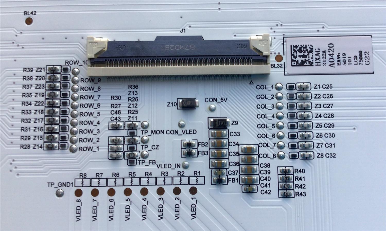KIT DE LEDS PARA TV LG (12 PZ) / NUMERO DE PARTE LGE MINILED 75INCH 4K_960P_80B_SSC_210413_REV08 / HXAG 2122A A0420 / LGD75000 / MODELO 75QNED90SPA - Imagen 3